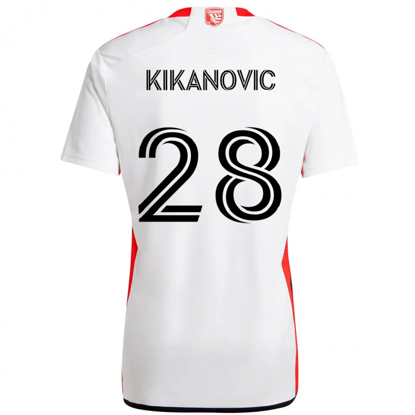 Danxen Criança Camisola Benjamin Kikanović #28 Branco Vermelho Alternativa 2025/26 Camisa Brasil