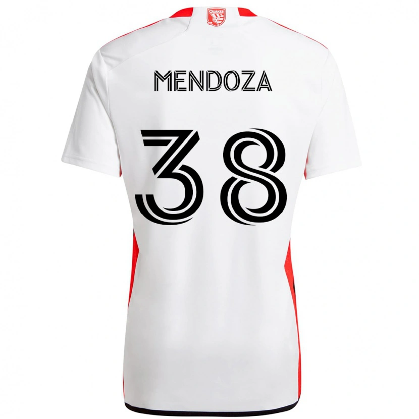 Danxen Criança Camisola Edwyn Mendoza #38 Branco Vermelho Alternativa 2025/26 Camisa Brasil