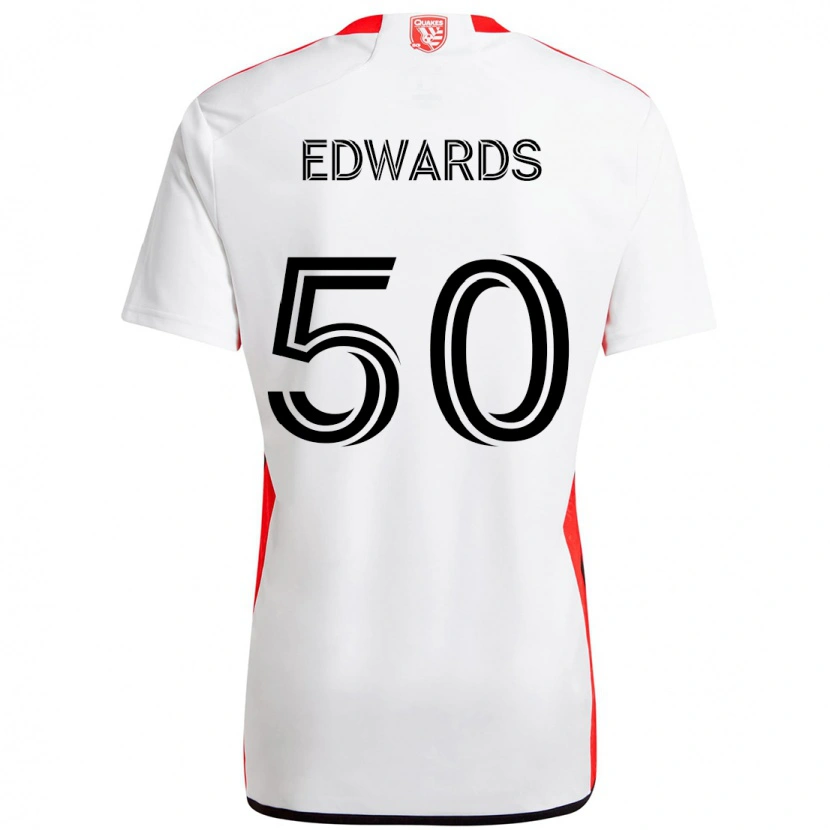 Danxen Criança Camisola Aaron Edwards #50 Branco Vermelho Alternativa 2025/26 Camisa Brasil