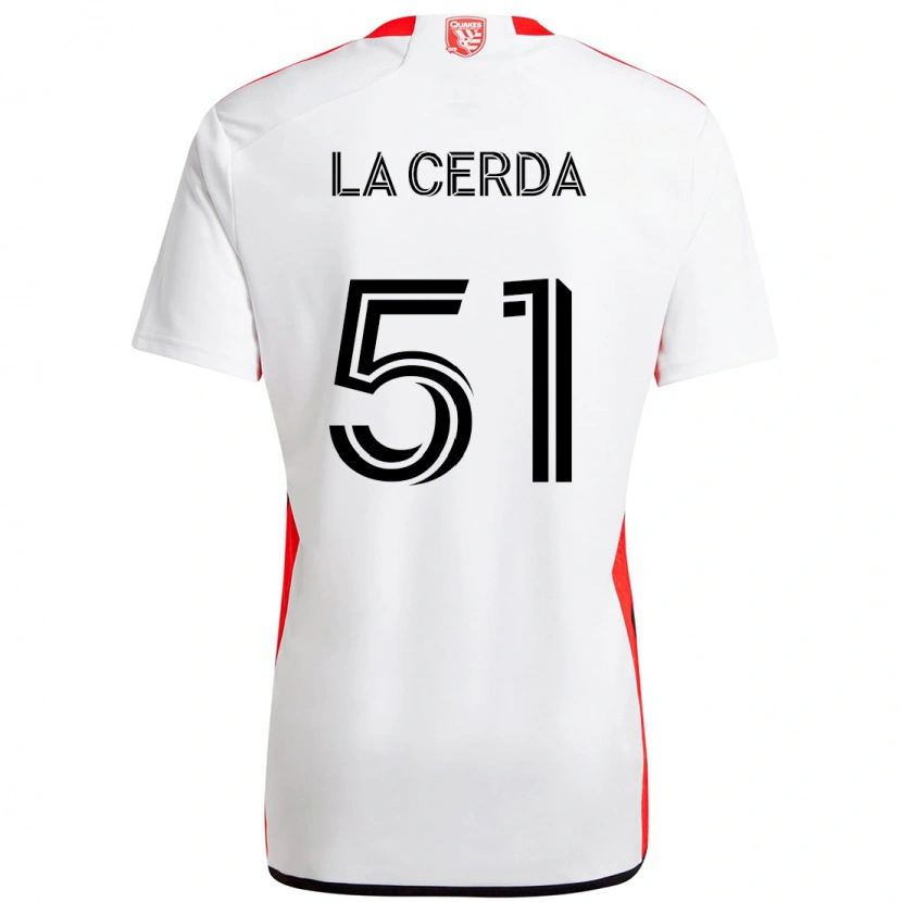 Danxen Criança Camisola Eric De La Cerda #51 Branco Vermelho Alternativa 2025/26 Camisa Brasil