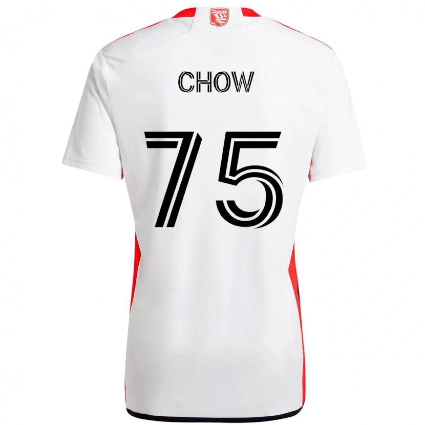 Danxen Criança Camisola Alex Chow #75 Branco Vermelho Alternativa 2025/26 Camisa Brasil