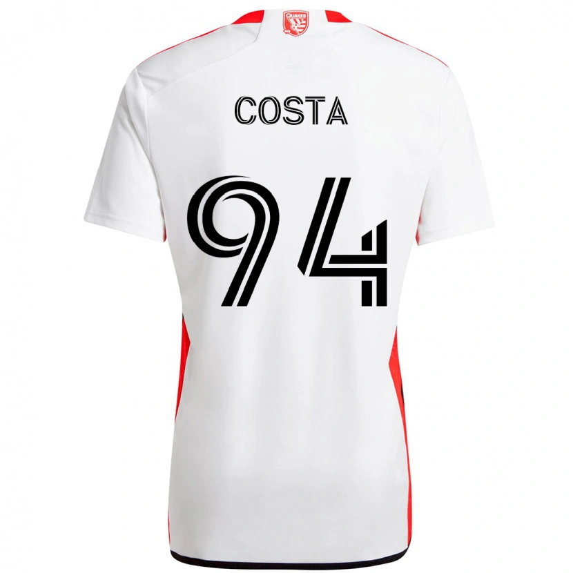 Danxen Criança Camisola Vítor Costa #94 Branco Vermelho Alternativa 2025/26 Camisa Brasil