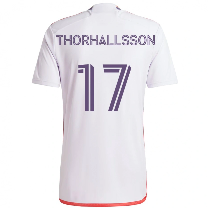 Danxen Criança Camisola Dagur Dan Thórhallsson #17 Branco Roxo Alternativa 2025/26 Camisa Brasil
