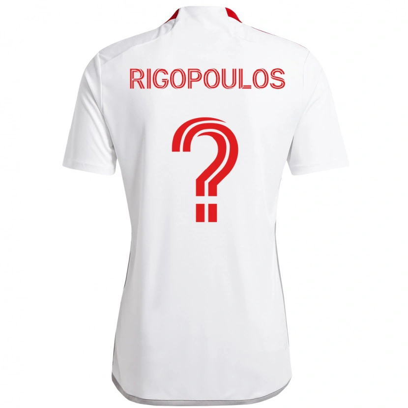 Danxen Criança Camisola Theo Rigopoulos #0 Branco Vermelho Alternativa 2025/26 Camisa Brasil