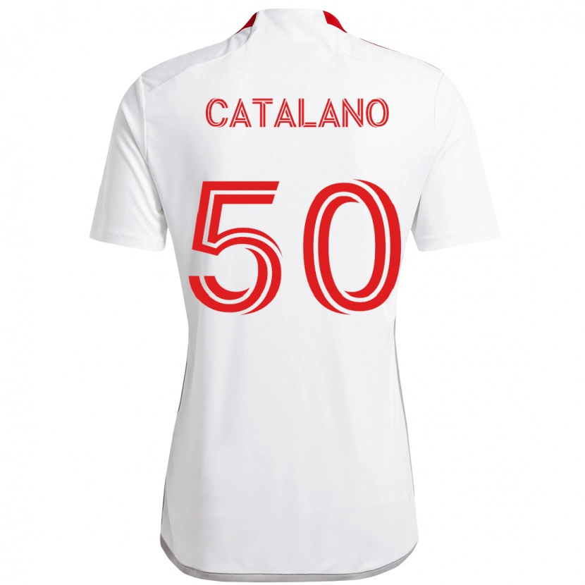 Danxen Criança Camisola Gianluca Catalano #50 Branco Vermelho Alternativa 2025/26 Camisa Brasil