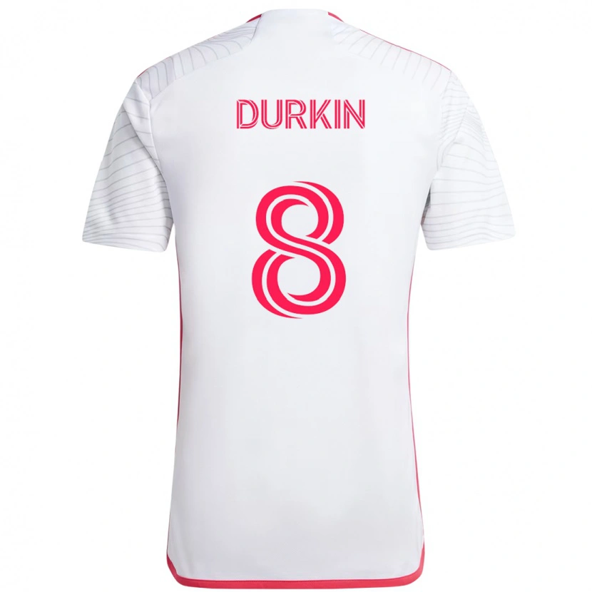 Danxen Criança Camisola Chris Durkin #8 Branco Magenta Alternativa 2025/26 Camisa Brasil