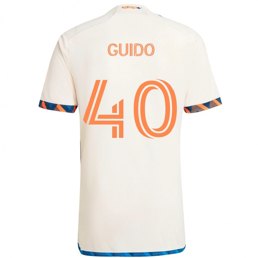 Danxen Criança Camisola Alejandro Guido #40 Branco Azul Laranja Alternativa 2025/26 Camisa Brasil
