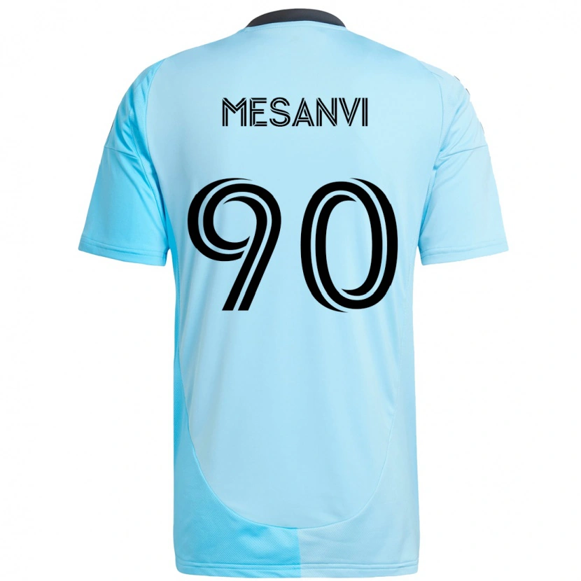 Danxen Criança Camisola Loïc Mesanvi #90 Azul Celeste Alternativa 2025/26 Camisa Brasil