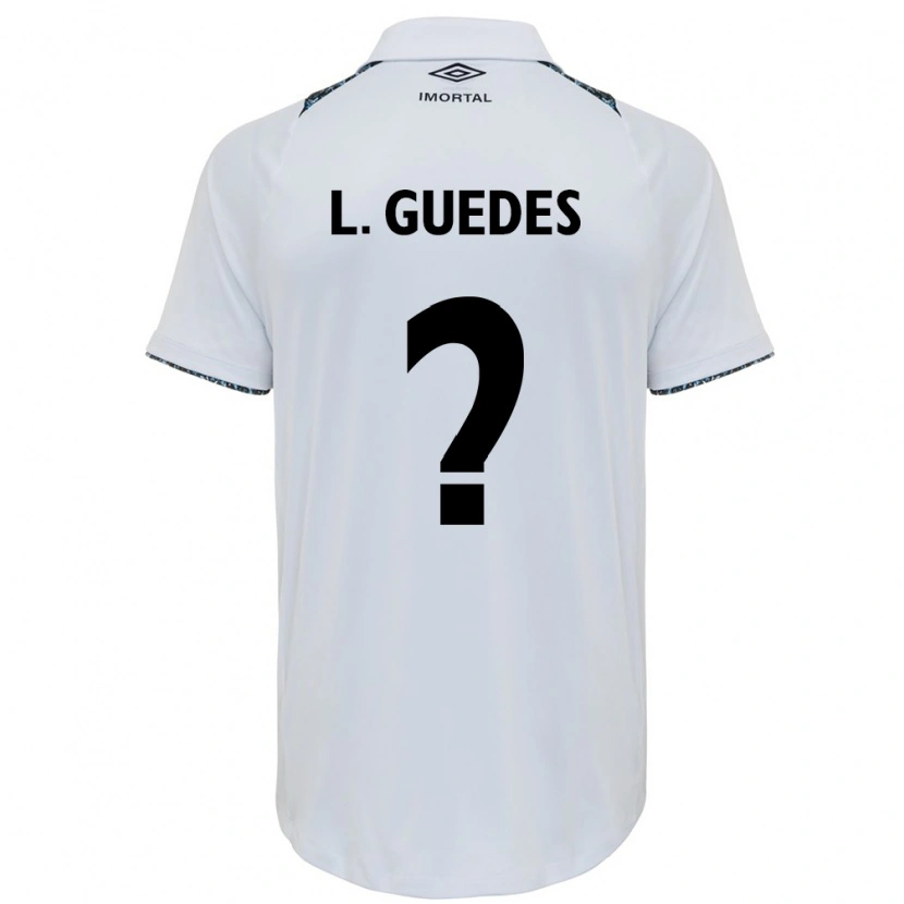 Danxen Criança Camisola Luis Guedes #0 Branco Azul Alternativa 2025/26 Camisa Brasil