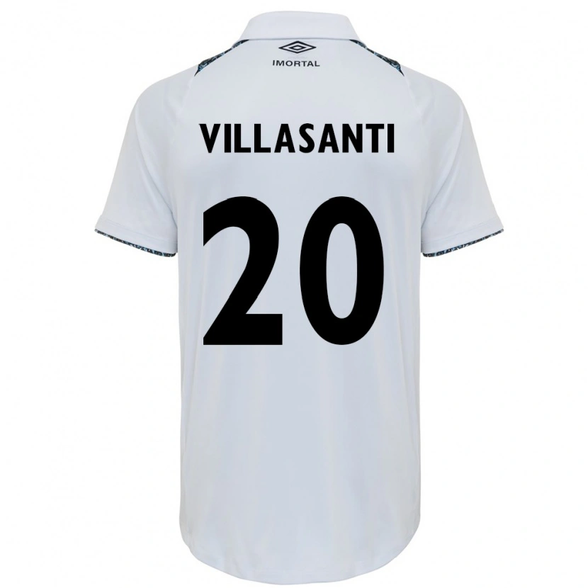 Danxen Criança Camisola Mathías Villasanti #20 Branco Azul Alternativa 2025/26 Camisa Brasil