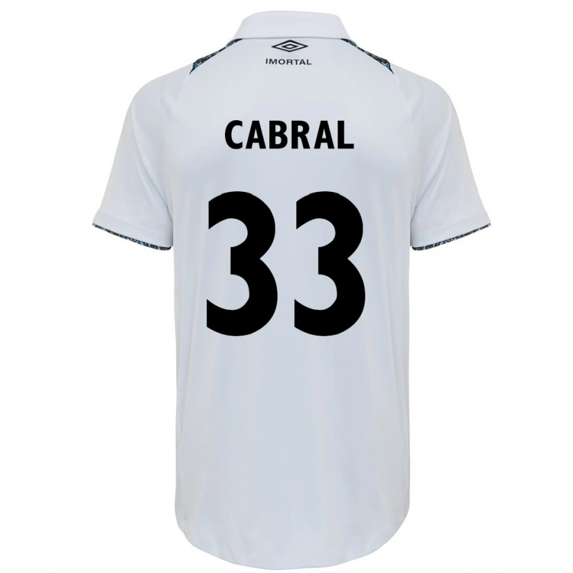 Danxen Criança Camisola Rafael Cabral #33 Branco Azul Alternativa 2025/26 Camisa Brasil