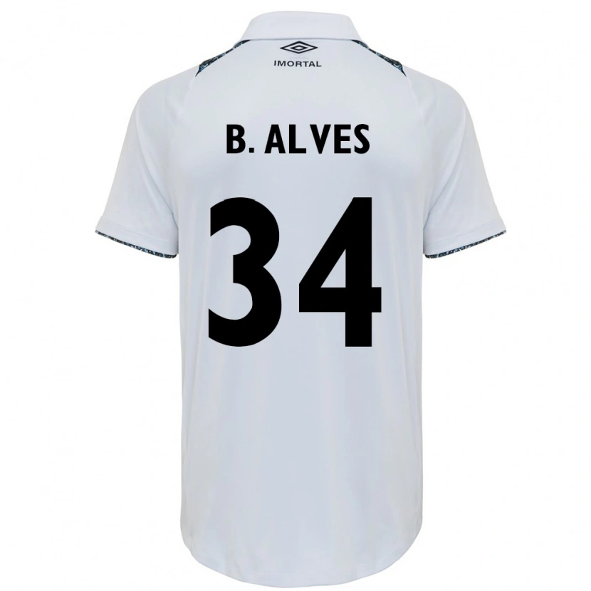 Danxen Criança Camisola Bruno Alves #34 Branco Azul Alternativa 2025/26 Camisa Brasil
