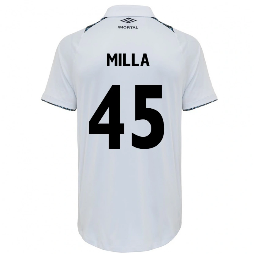 Danxen Criança Camisola Lucas Milla #45 Branco Azul Alternativa 2025/26 Camisa Brasil