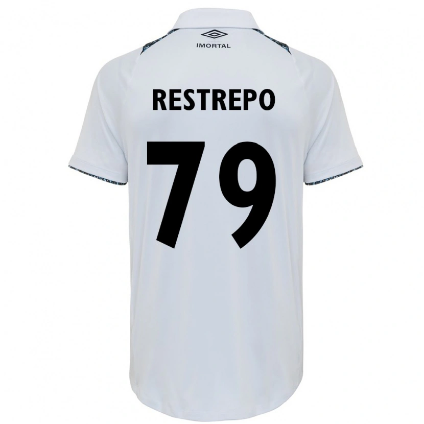 Danxen Criança Camisola Kelly Restrepo #79 Branco Azul Alternativa 2025/26 Camisa Brasil
