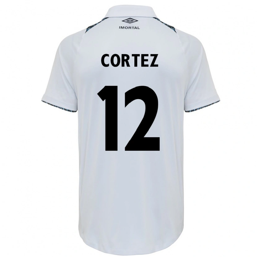 Danxen Criança Camisola Bruno Cortez #12 Branco Azul Alternativa 2025/26 Camisa Brasil