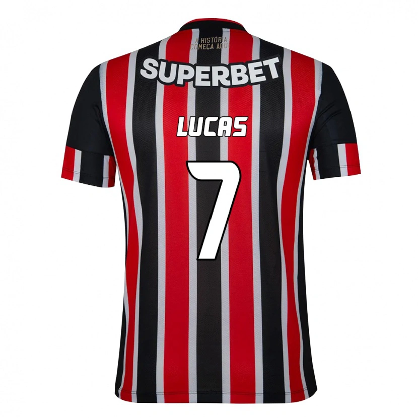 Danxen Criança Camisola Lucas Moura #7 Preto Vermelho Alternativa 2025/26 Camisa Brasil