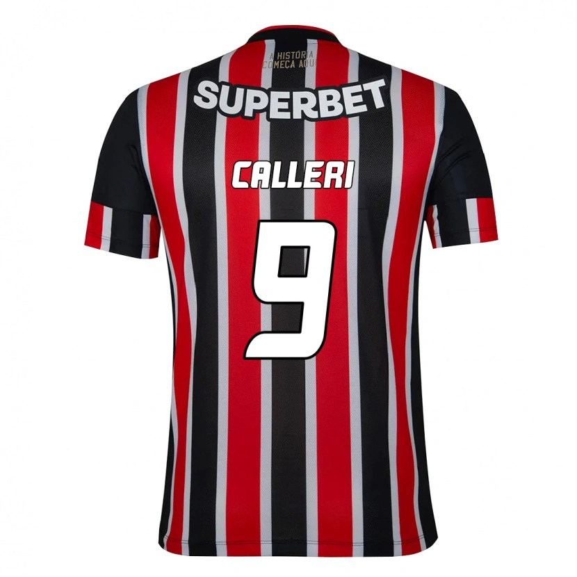 Danxen Criança Camisola Jonathan Calleri #9 Preto Vermelho Alternativa 2025/26 Camisa Brasil