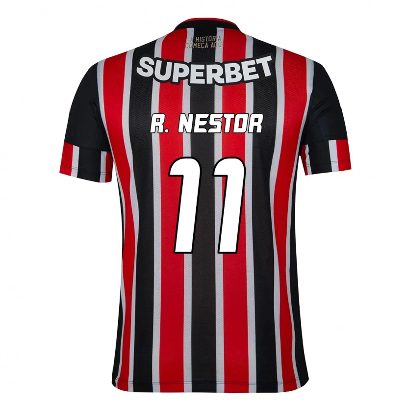 Danxen Criança Camisola Rodrigo Nestor #11 Preto Vermelho Alternativa 2025/26 Camisa Brasil