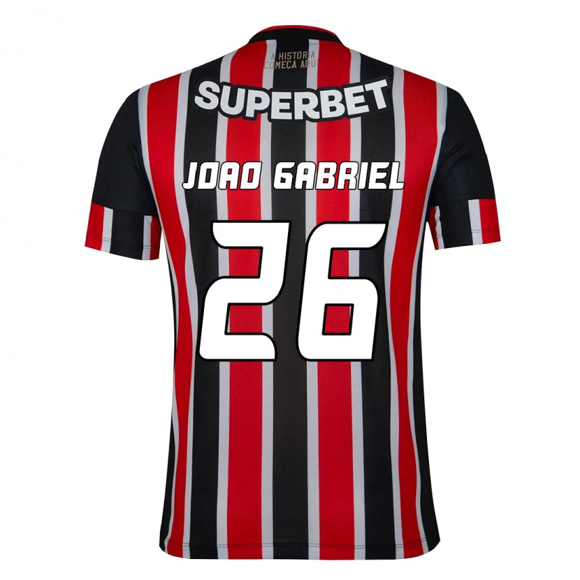 Danxen Criança Camisola João Gabriel #26 Preto Vermelho Alternativa 2025/26 Camisa Brasil
