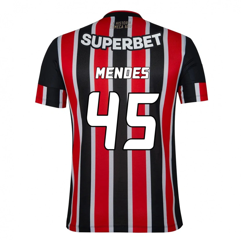 Danxen Criança Camisola Nathan Mendes #45 Preto Vermelho Alternativa 2025/26 Camisa Brasil