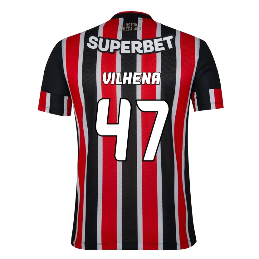 Danxen Criança Camisola Pedro Vilhena #47 Preto Vermelho Alternativa 2025/26 Camisa Brasil