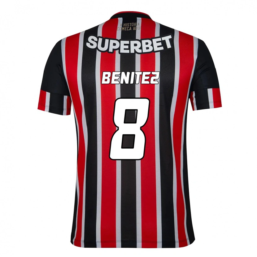 Danxen Criança Camisola Martin Benitez #8 Preto Vermelho Alternativa 2025/26 Camisa Brasil
