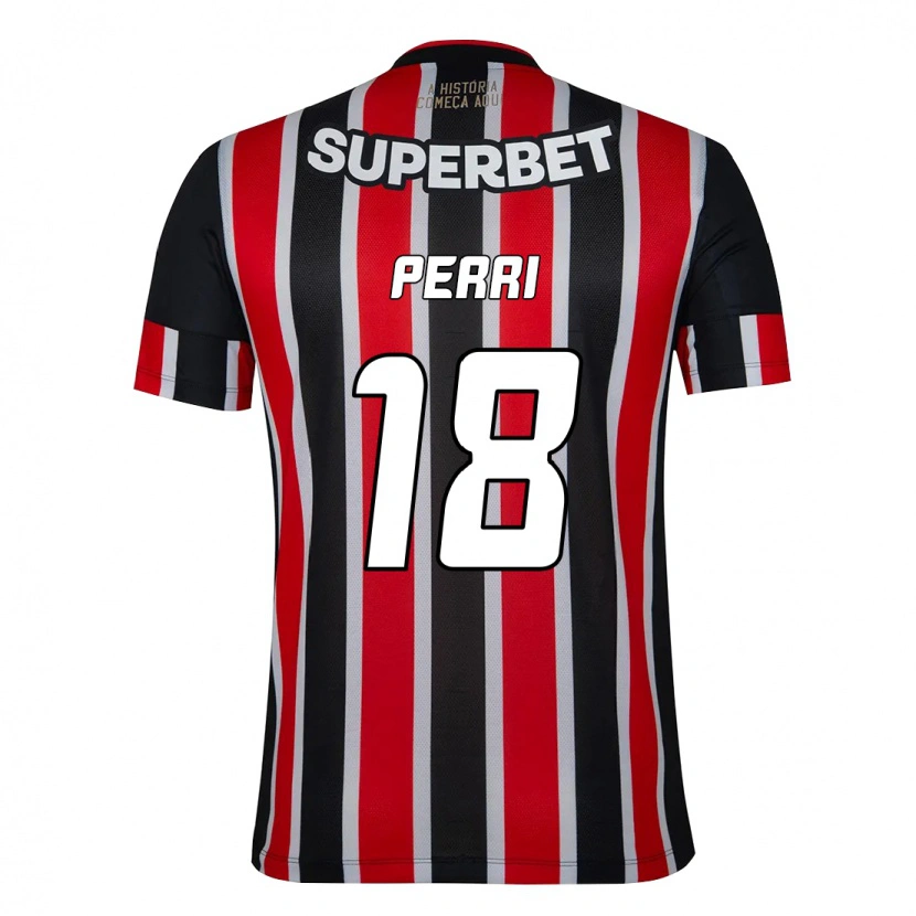 Danxen Criança Camisola Lucas Perri #18 Preto Vermelho Alternativa 2025/26 Camisa Brasil