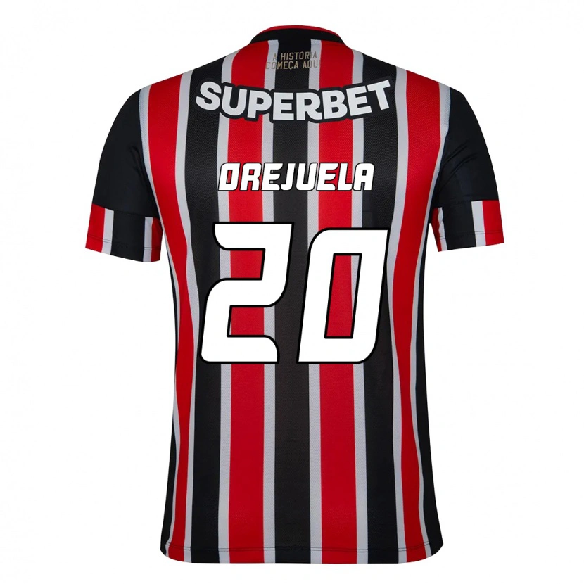 Danxen Criança Camisola Luis Manuel Orejuela #20 Preto Vermelho Alternativa 2025/26 Camisa Brasil