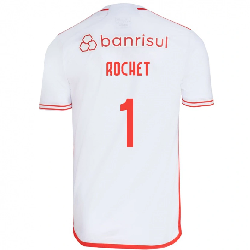 Danxen Criança Camisola Sergio Rochet #1 Branco Vermelho Alternativa 2025/26 Camisa Brasil