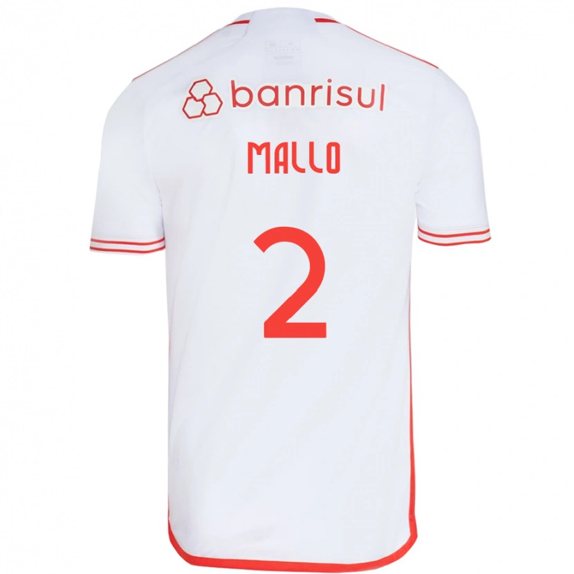 Danxen Criança Camisola Hugo Mallo #2 Branco Vermelho Alternativa 2025/26 Camisa Brasil