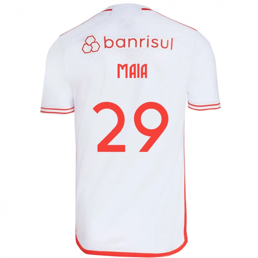 Danxen Criança Camisola Thiago Maia #29 Branco Vermelho Alternativa 2025/26 Camisa Brasil