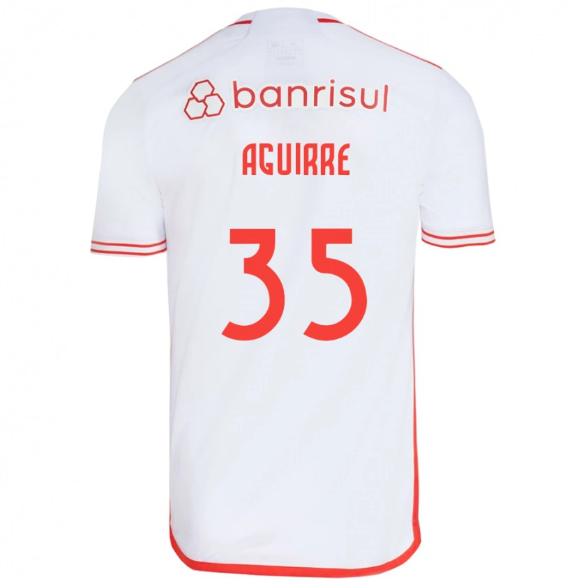 Danxen Criança Camisola Braian Aguirre #35 Branco Vermelho Alternativa 2025/26 Camisa Brasil