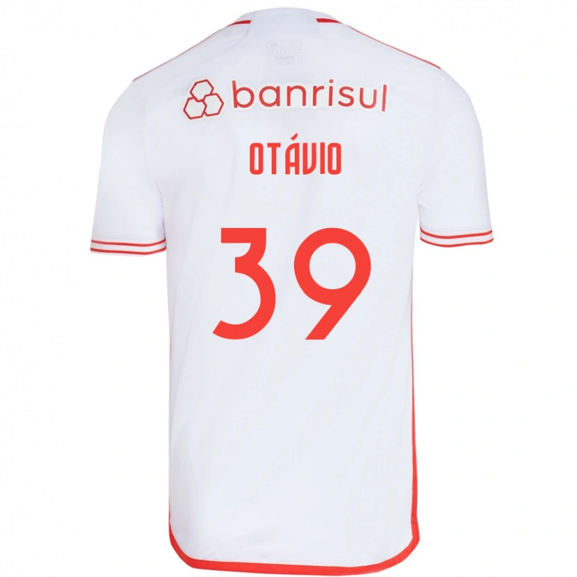 Danxen Criança Camisola Luis Otávio #39 Branco Vermelho Alternativa 2025/26 Camisa Brasil