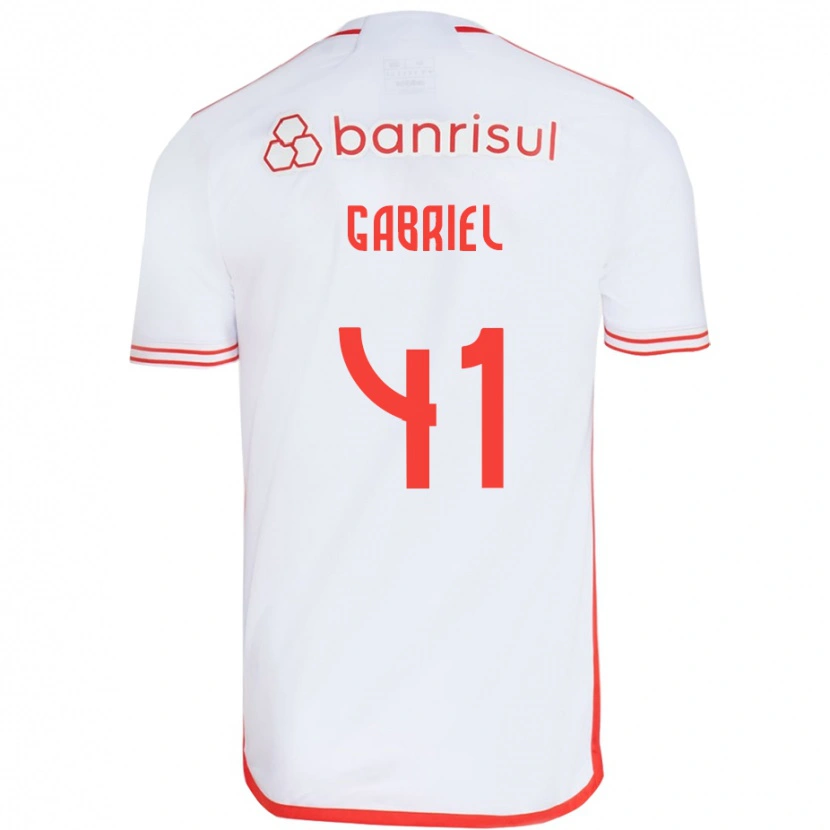 Danxen Criança Camisola Victor Gabriel #41 Branco Vermelho Alternativa 2025/26 Camisa Brasil