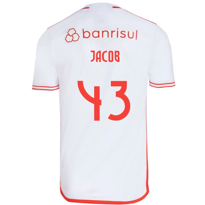 Danxen Criança Camisola Bernardo Jacob #43 Branco Vermelho Alternativa 2025/26 Camisa Brasil