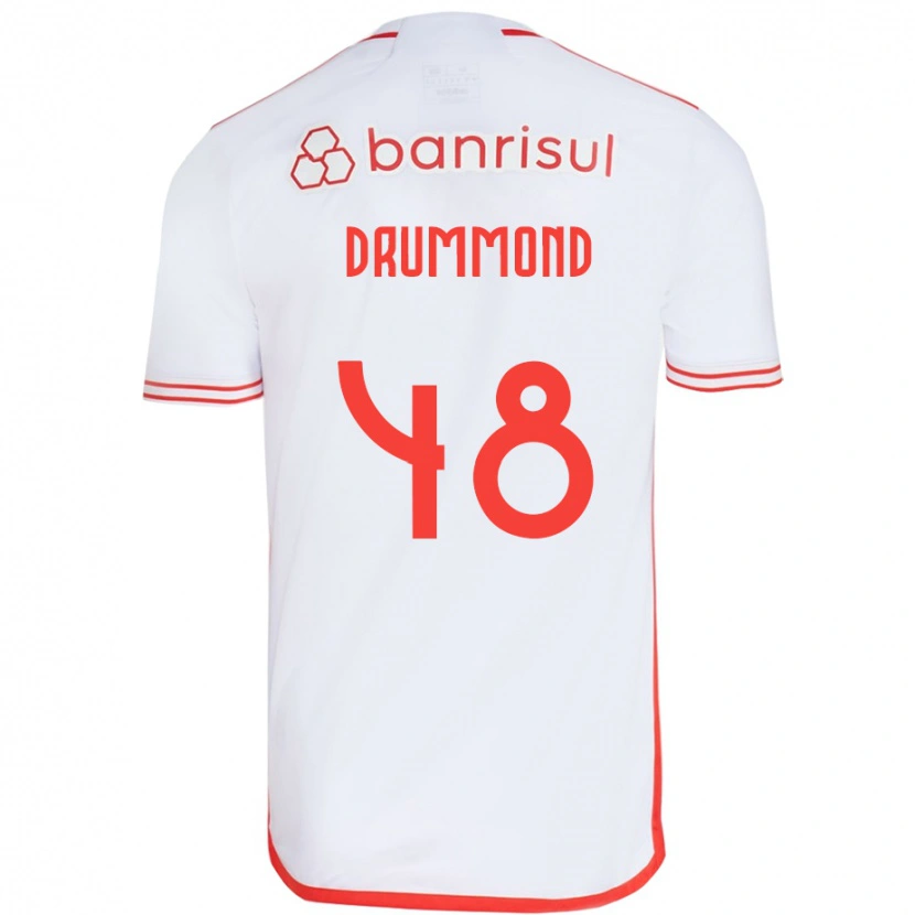 Danxen Criança Camisola Lucca Drummond #48 Branco Vermelho Alternativa 2025/26 Camisa Brasil