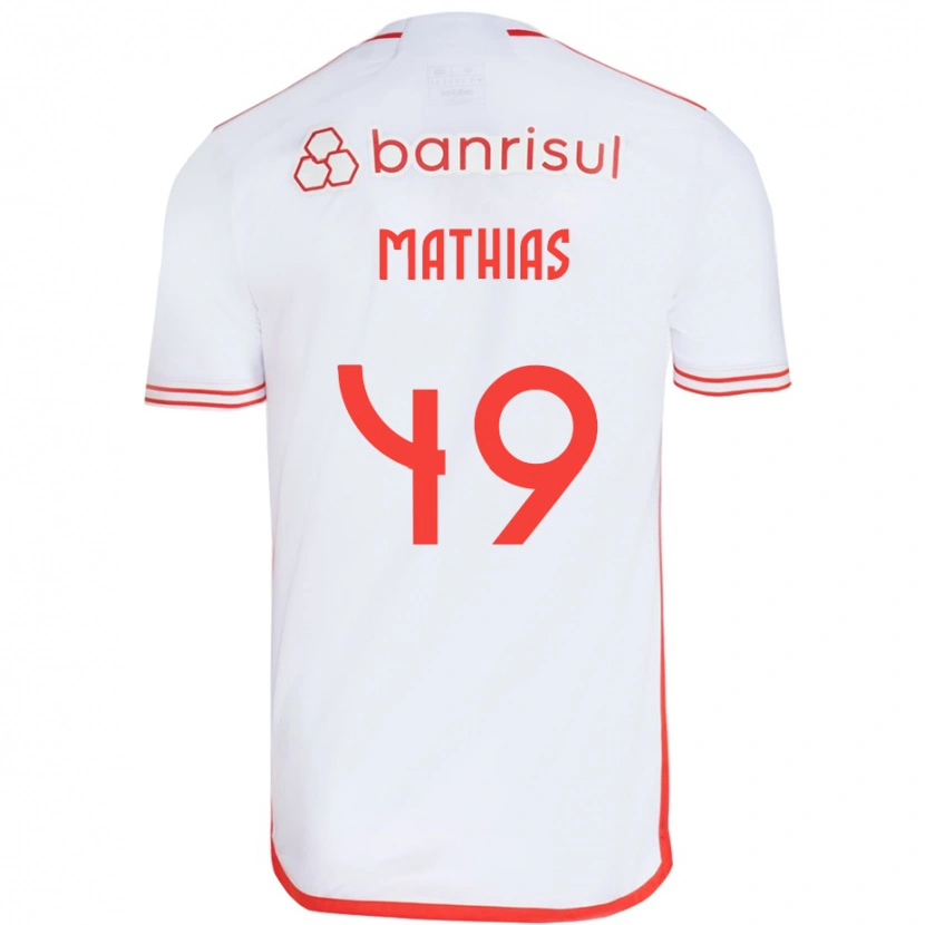 Danxen Criança Camisola Ricardo Mathias #49 Branco Vermelho Alternativa 2025/26 Camisa Brasil