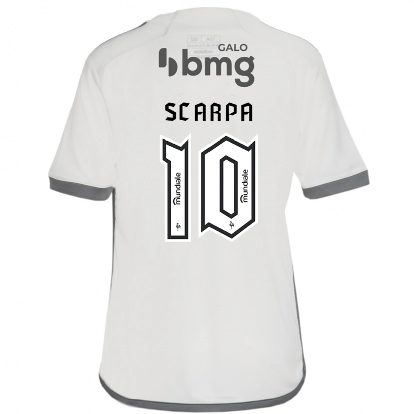 Danxen Criança Camisola Gustavo Scarpa #10 Branco Sujo Alternativa 2025/26 Camisa Brasil