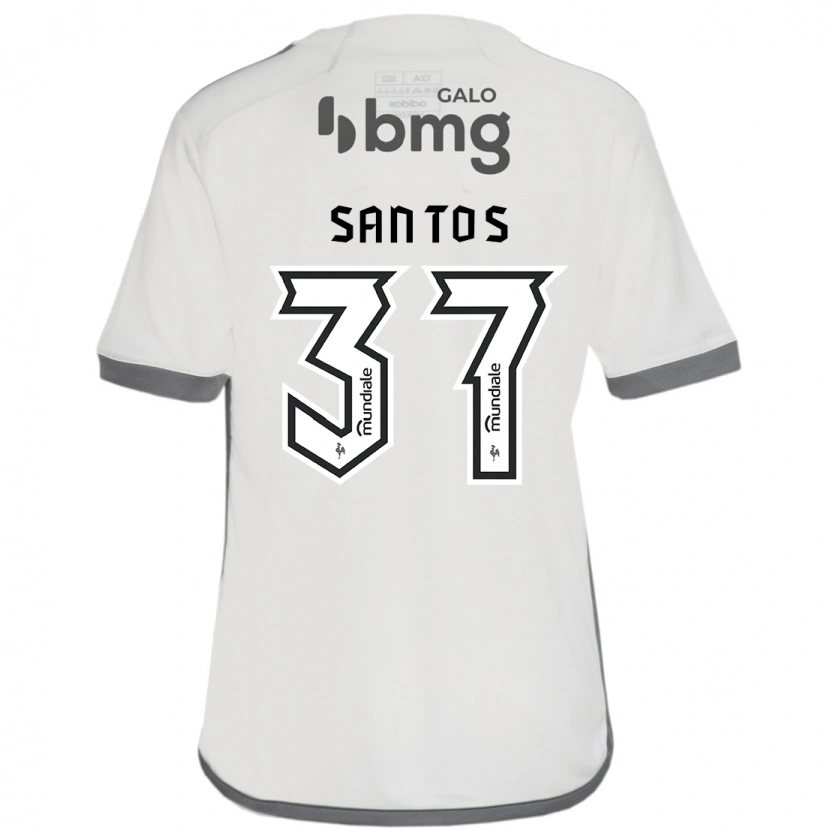 Danxen Criança Camisola Júnior Santos #37 Branco Sujo Alternativa 2025/26 Camisa Brasil