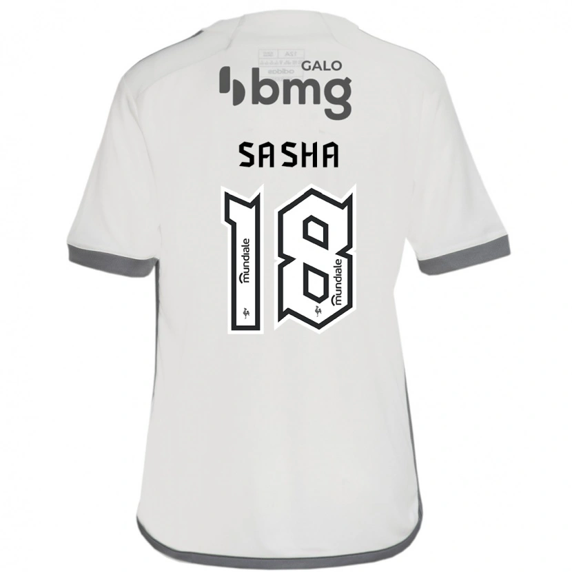 Danxen Criança Camisola Eduardo Sasha #18 Branco Sujo Alternativa 2025/26 Camisa Brasil