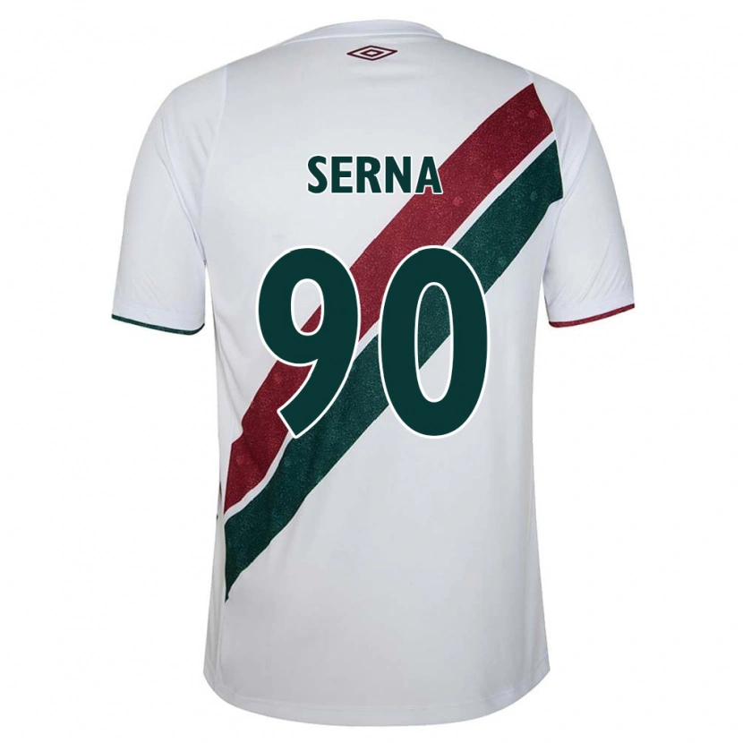 Danxen Criança Camisola Kevin Serna #90 Branco Verde Bordô Alternativa 2025/26 Camisa Brasil