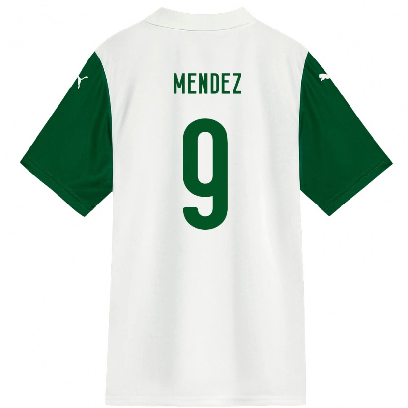 Danxen Criança Camisola Cesar Mendez #9 Branco Verde Alternativa 2025/26 Camisa Brasil