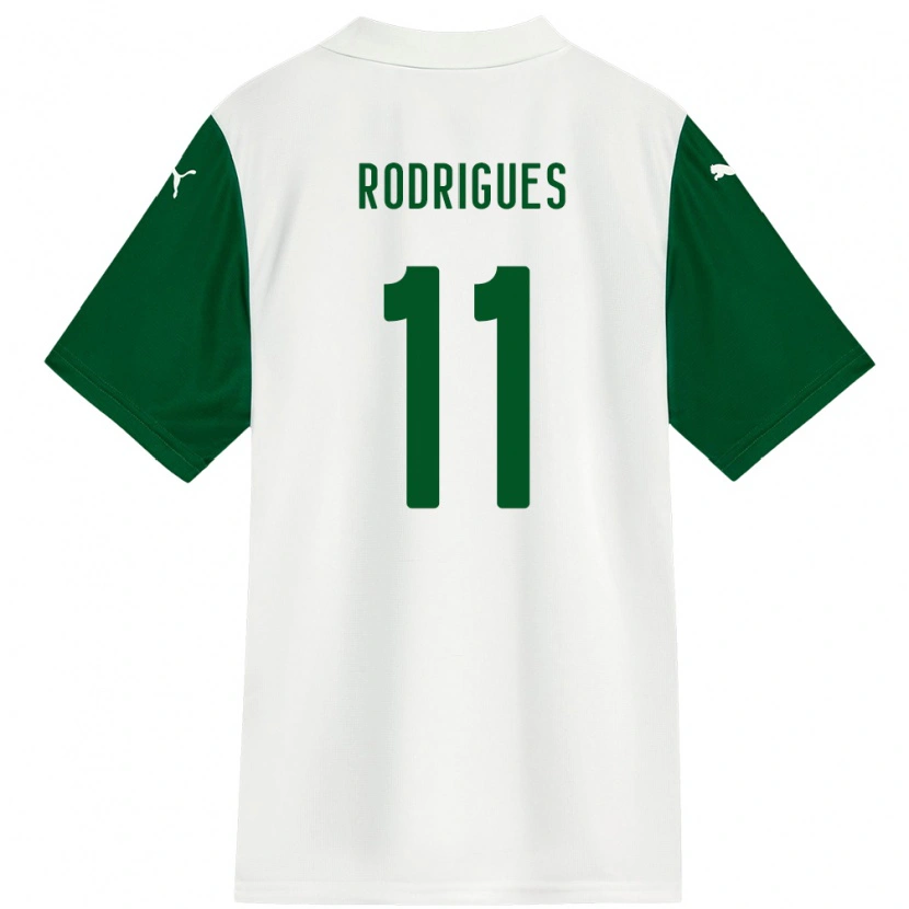 Danxen Criança Camisola Bruno Rodrigues #11 Branco Verde Alternativa 2025/26 Camisa Brasil