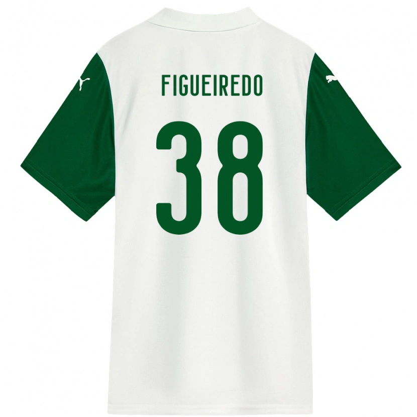 Danxen Criança Camisola Figueiredo #38 Branco Verde Alternativa 2025/26 Camisa Brasil