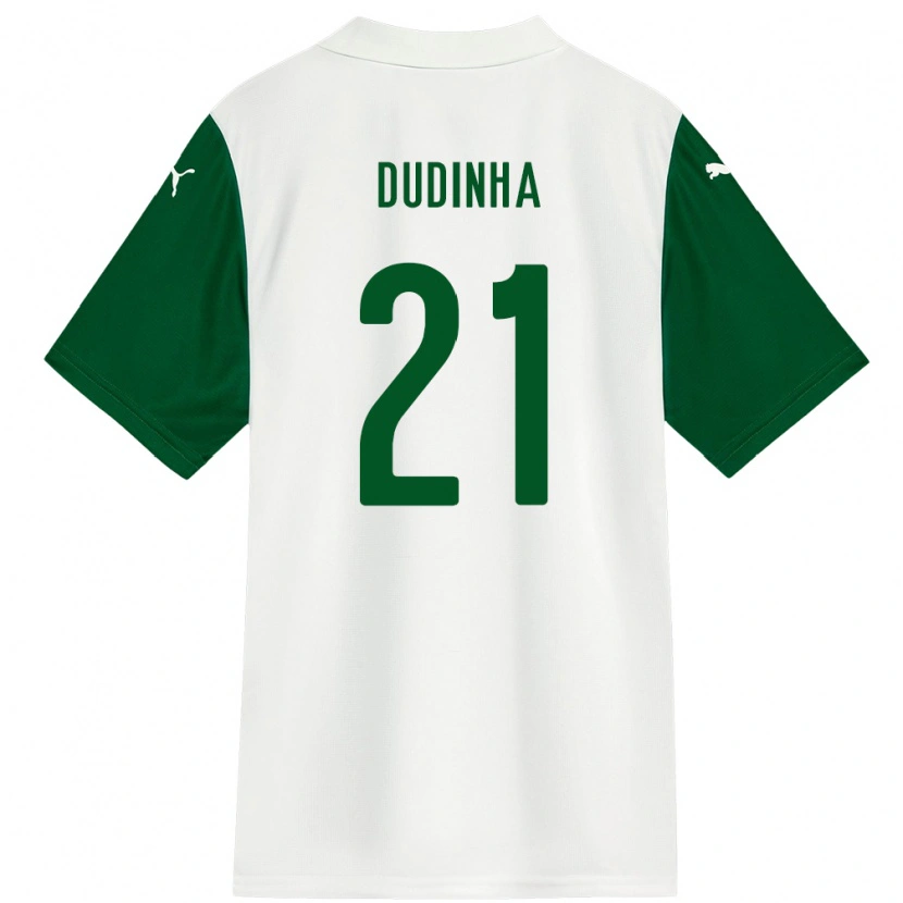 Danxen Criança Camisola Dudinha #21 Branco Verde Alternativa 2025/26 Camisa Brasil