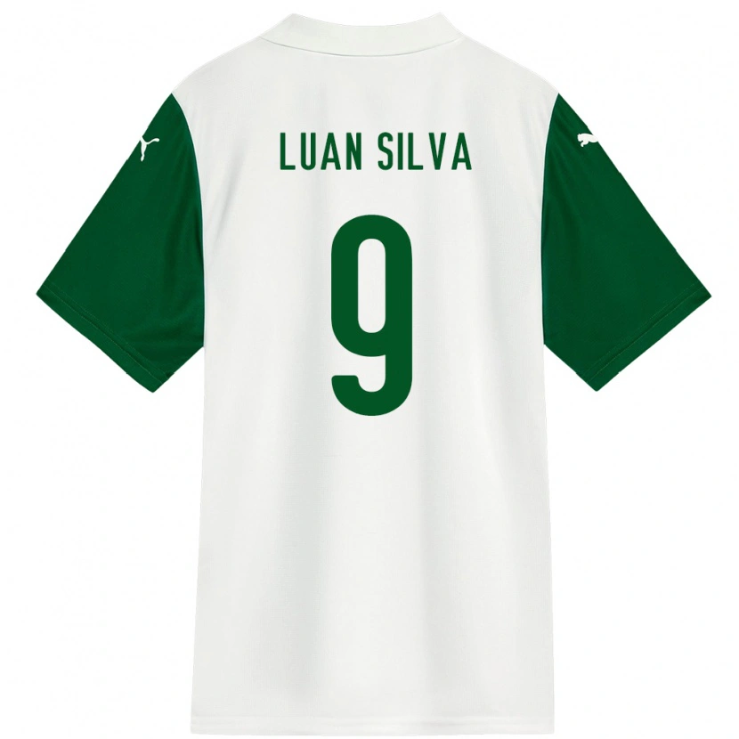 Danxen Criança Camisola Luan Silva #9 Branco Verde Alternativa 2025/26 Camisa Brasil