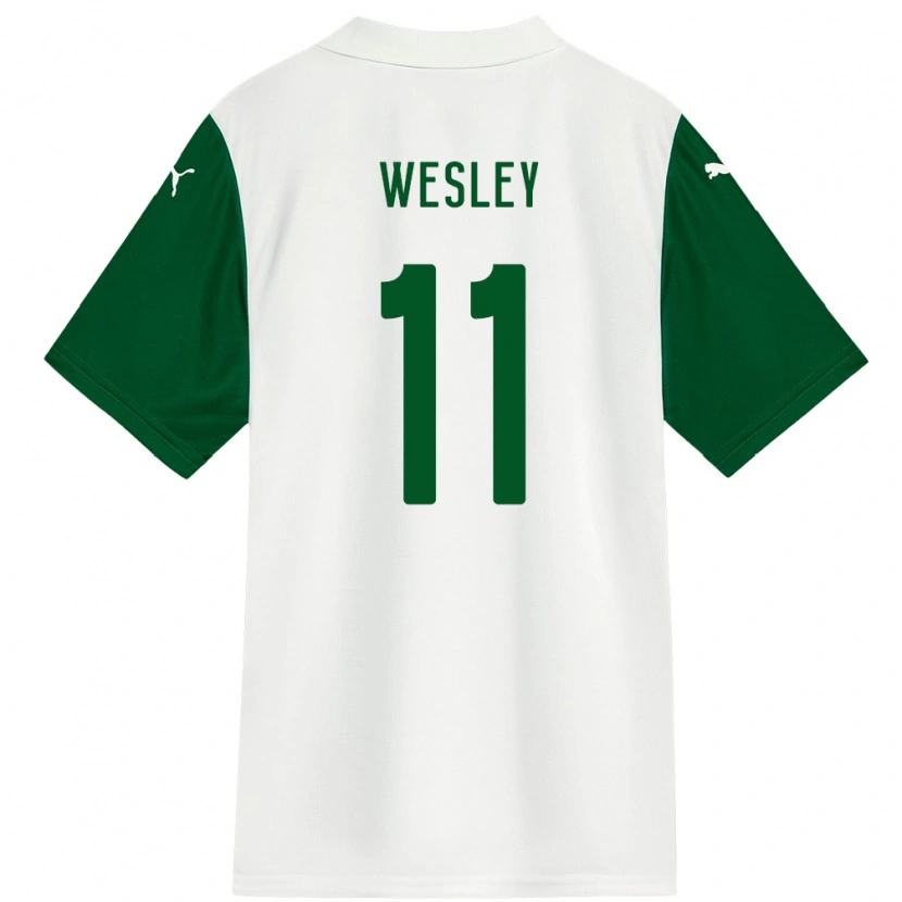 Danxen Criança Camisola Wesley #11 Branco Verde Alternativa 2025/26 Camisa Brasil