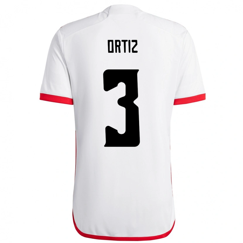 Danxen Criança Camisola Léo Ortiz #3 Branco Vermelho Alternativa 2025/26 Camisa Brasil