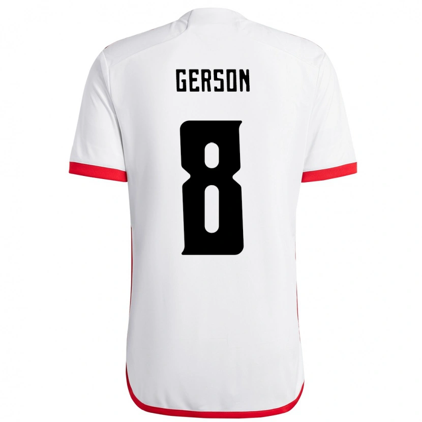 Danxen Criança Camisola Gerson #8 Branco Vermelho Alternativa 2025/26 Camisa Brasil
