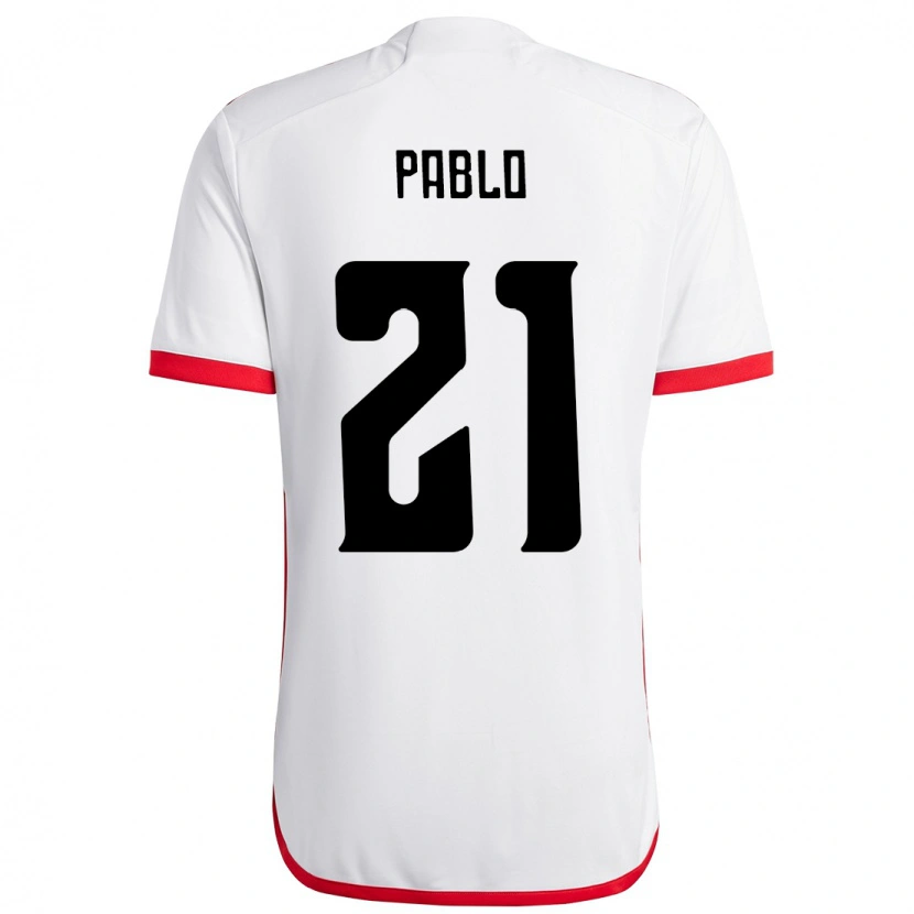 Danxen Criança Camisola Pablo #21 Branco Vermelho Alternativa 2025/26 Camisa Brasil